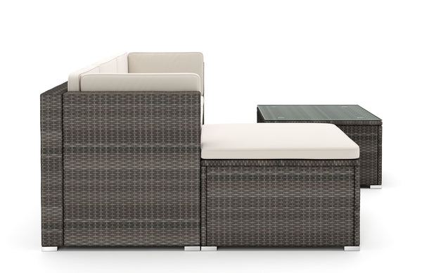 Rattanlounge MILOS grau