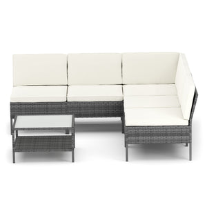 Rattanlounge RIVERA grau