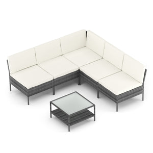 Rattanlounge RIVERA grau