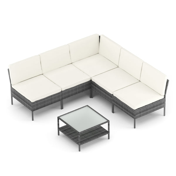 Rattanlounge RIVERA grau