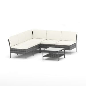 Rattanlounge RIVERA grau