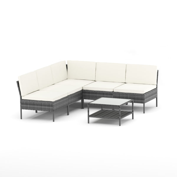 Rattanlounge RIVERA grau