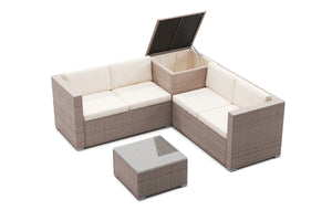 Rattanlounge SAN MARINO taupe / beige