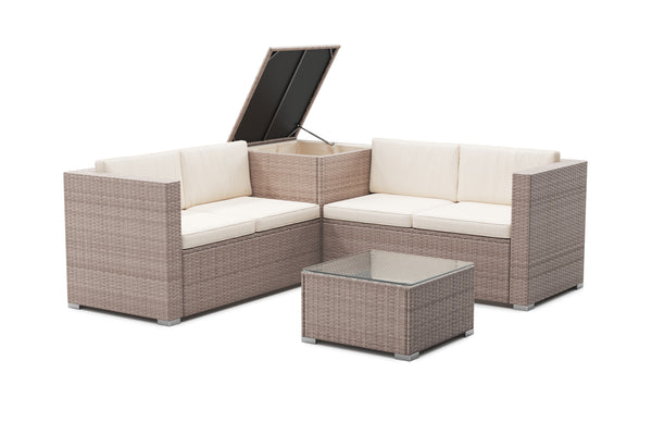 Rattanlounge SAN MARINO taupe / beige