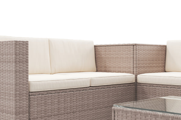 Rattanlounge SAN MARINO taupe / beige