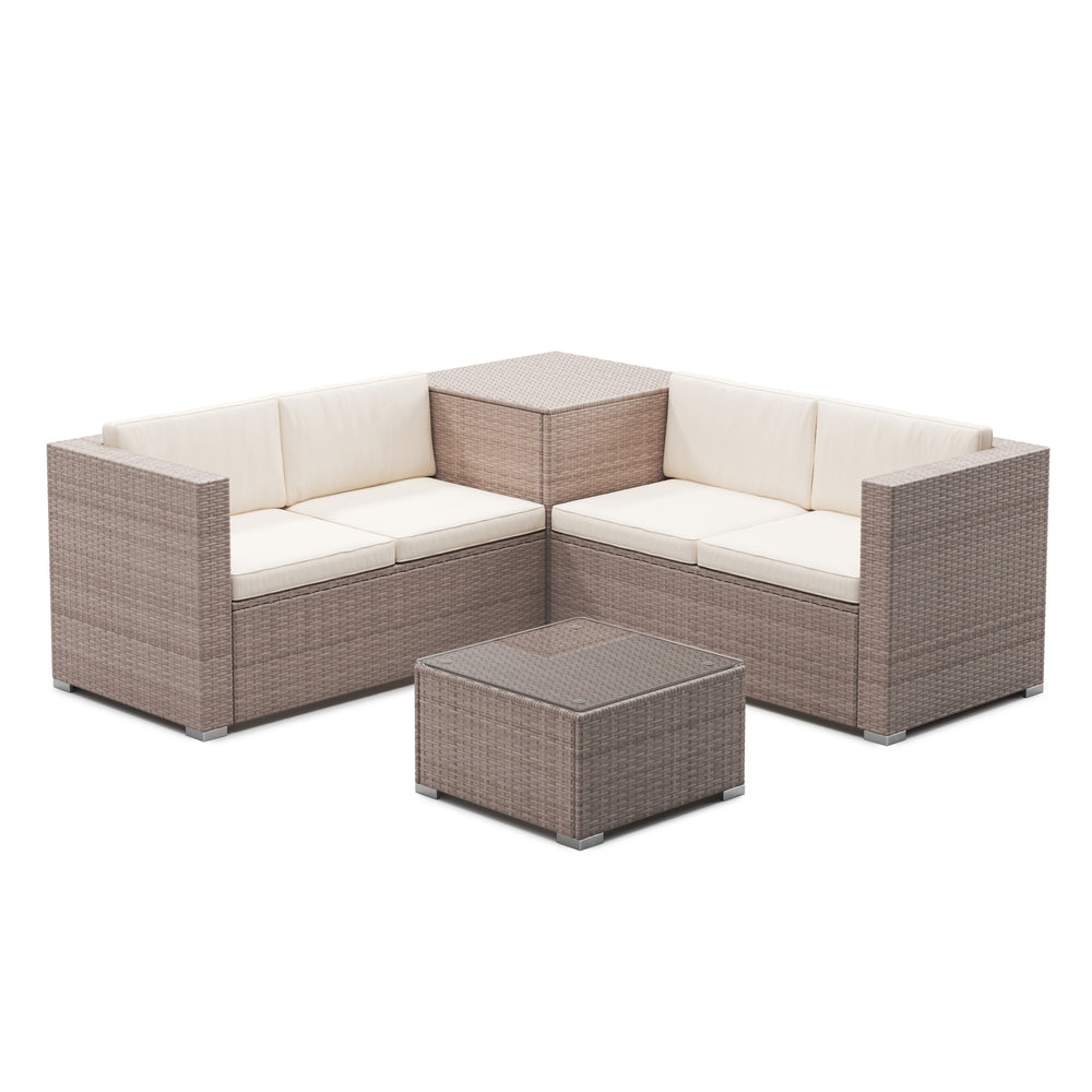Canapé en rotin SAN MARINO taupe/beige