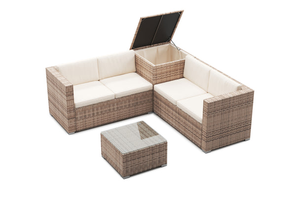 Rattanlounge SAN MARINO braun/beige