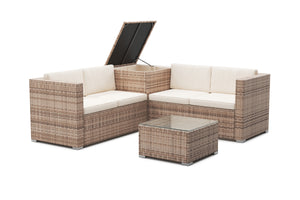 Rattanlounge SAN MARINO braun/beige
