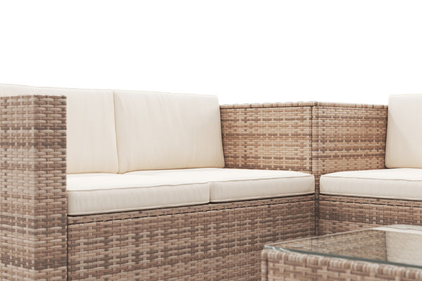 Rattanlounge SAN MARINO braun/beige