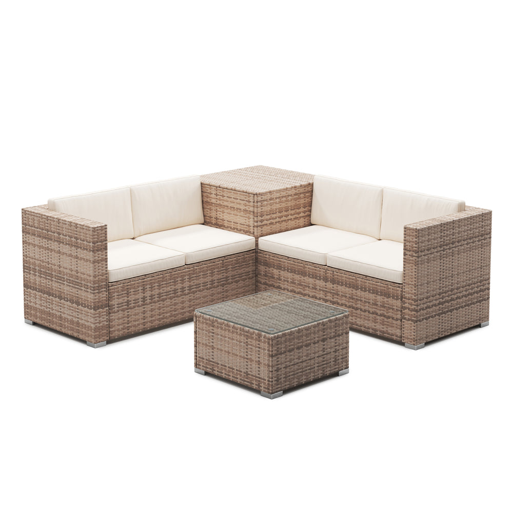 Salon en rotin SAN MARINO marron/beige
