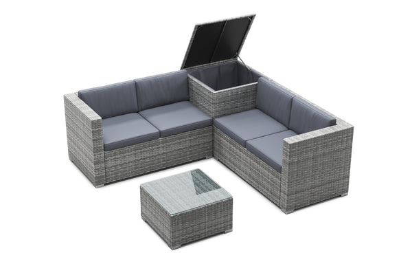 Rattanlounge SAN MARINO grau/anthrazit