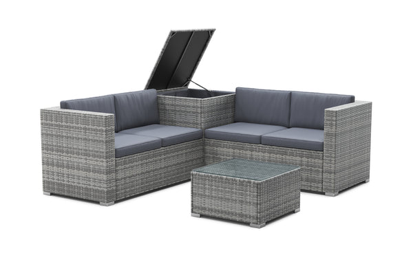Rattanlounge SAN MARINO grau/anthrazit