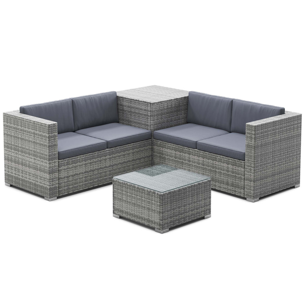 Salon de jardin en rotin San Marino, gris/anthracite