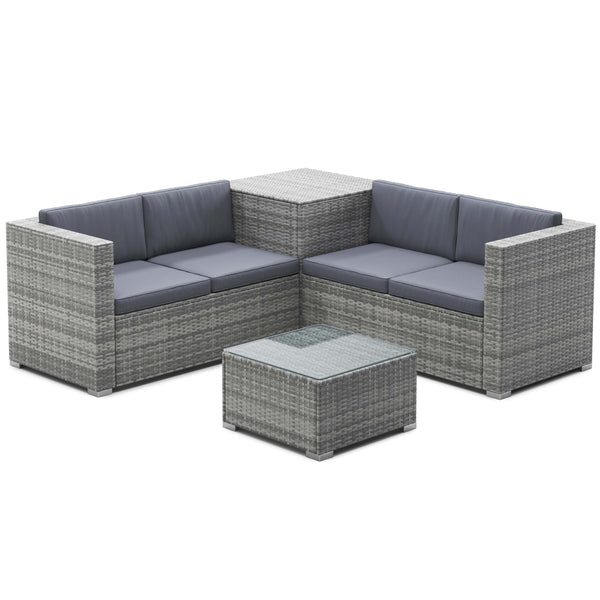 Rattanlounge SAN MARINO grau/anthrazit