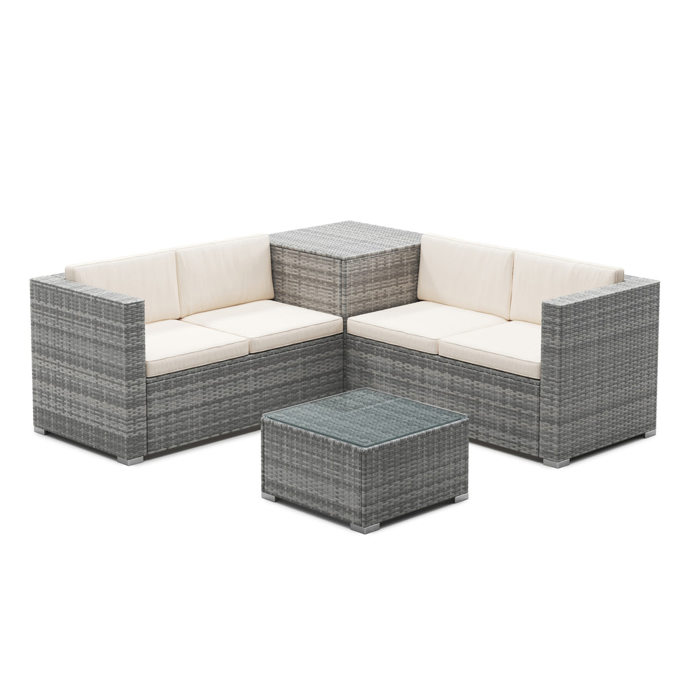 Rattan lounge ""San Marino"", gray 