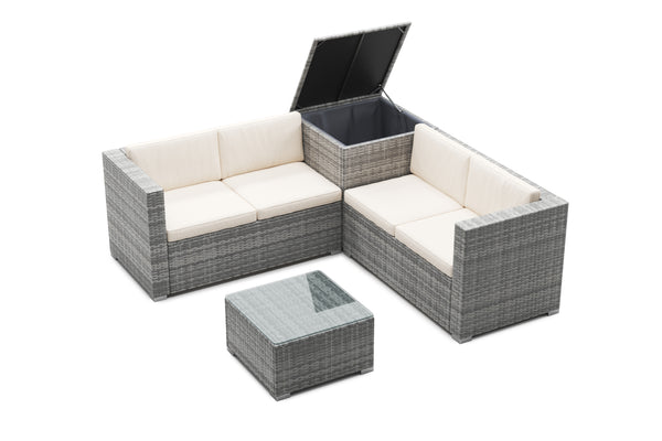 Rattanlounge ""San Marino"", grau