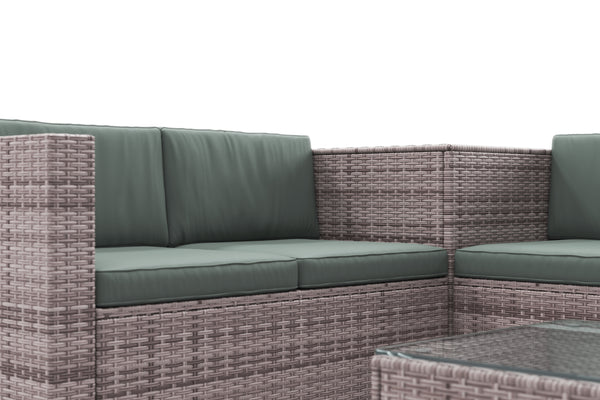Rattanlounge SAN MARINO graubraun / grün