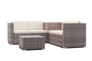 Rattanlounge SAN MARINO graubraun / beige