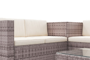 Rattanlounge SAN MARINO graubraun / beige