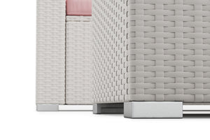 Rattanlounge SAN MARINO weiss / rosa