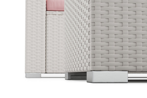 Rattanlounge SAN MARINO weiss / rosa