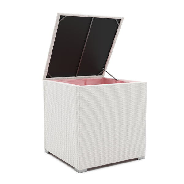 Rattanlounge SAN MARINO weiss / rosa