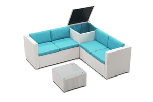 Rattanlounge SAN MARINO weiss
