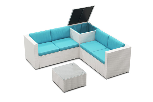 Rattanlounge SAN MARINO weiss