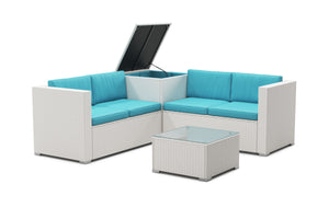 Rattanlounge SAN MARINO weiss