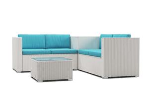 Rattanlounge SAN MARINO weiss