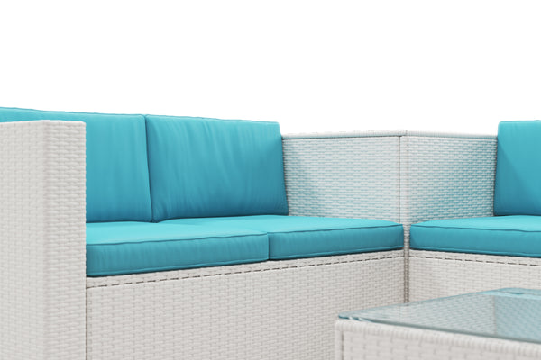 Rattanlounge SAN MARINO weiss