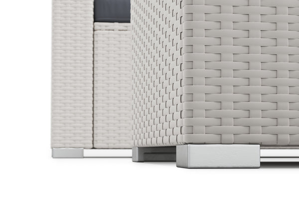 Rattanlounge SAN MARINO weiss/anthrazit