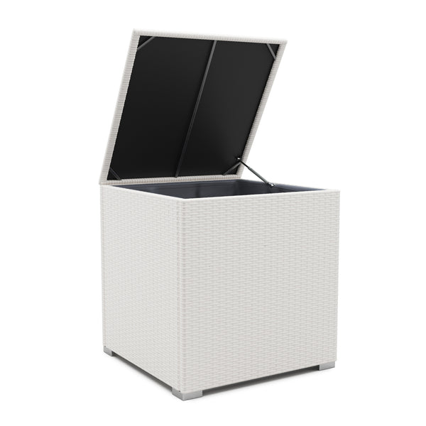 Rattanlounge SAN MARINO weiss/anthrazit