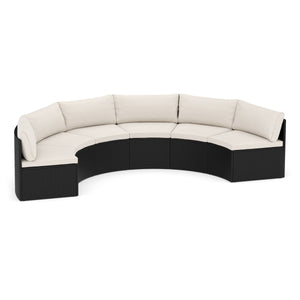 Rattanlounge SEASIDE schwarz / weiss