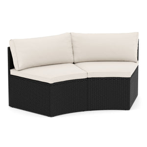 Rattanlounge SEASIDE schwarz / weiss