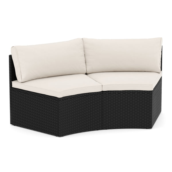 Rattanlounge SEASIDE schwarz / weiss