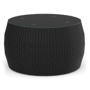 Rattanlounge SEASIDE schwarz / weiss