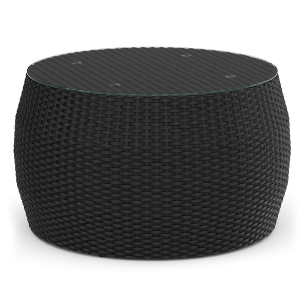 Rattanlounge SEASIDE schwarz / weiss