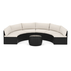 Rattanlounge SEASIDE schwarz / weiss