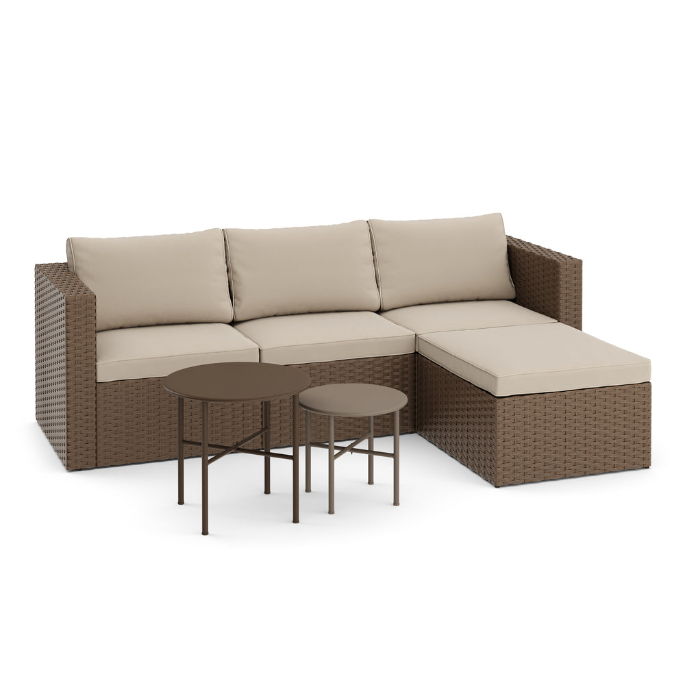 Canapé en rotin TUGELA marron/beige