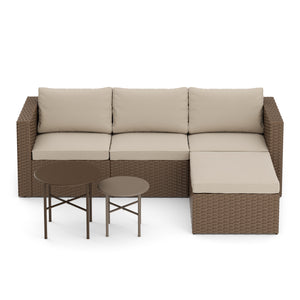 Rattanlounge TUGELA braun/beige