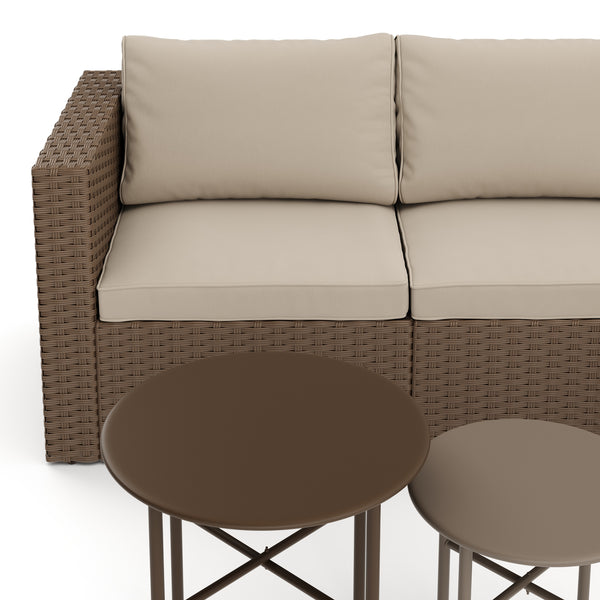 Rattanlounge TUGELA braun/beige
