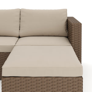 Rattanlounge TUGELA braun/beige
