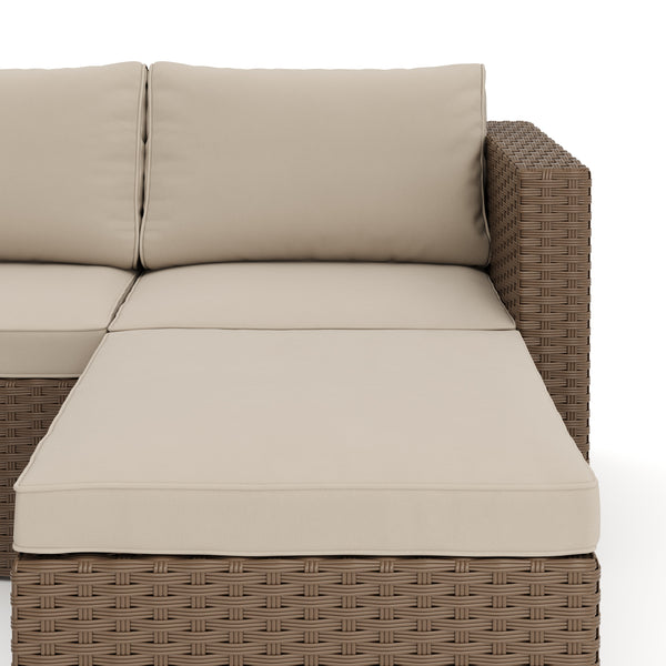Rattanlounge TUGELA braun/beige