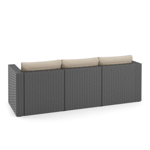 Rattanlounge TUGELA grau/beige