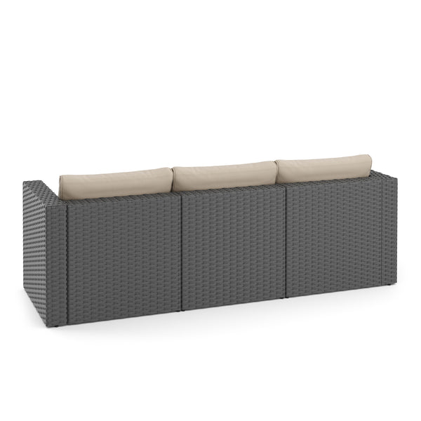 Rattanlounge TUGELA grau/beige