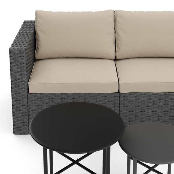 Rattanlounge TUGELA grau/beige