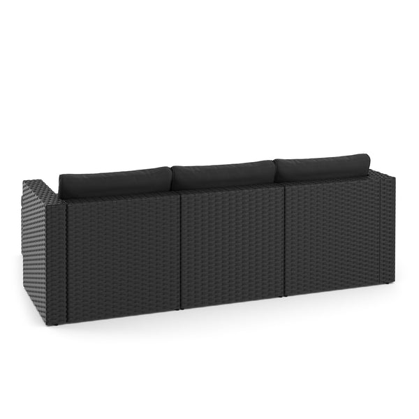 Rattanlounge TUGELA schwarz/anthrazit