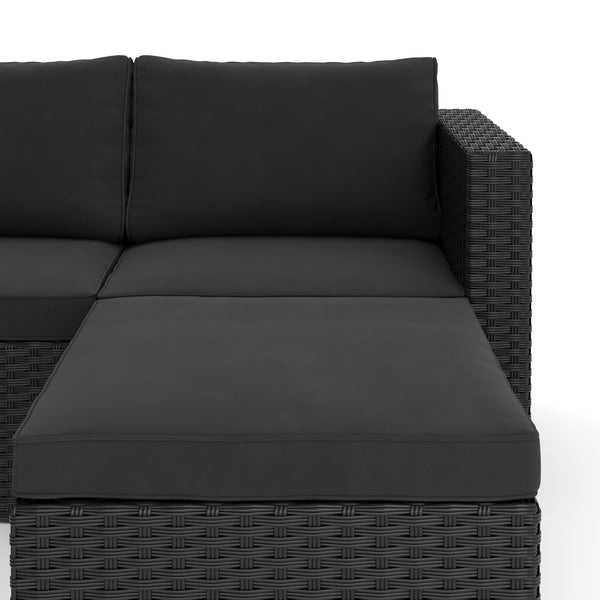 Rattanlounge TUGELA schwarz/anthrazit