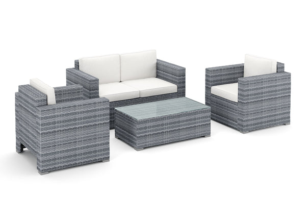 Rattan Lounge VENEZIA grau
